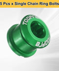 5 Piece M8 Aluminum Alloy Chain Ring Bolts For Bike Crankset Nuts Chainwheel Screws For Road And Mountain Bikes Green
