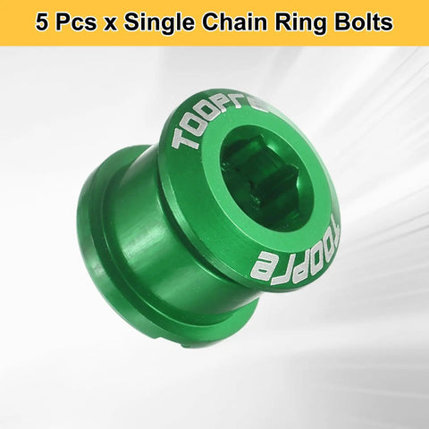 5 Piece M8 Aluminum Alloy Chain Ring Bolts For Bike Crankset Nuts Chainwheel Screws For Road And Mountain Bikes Green