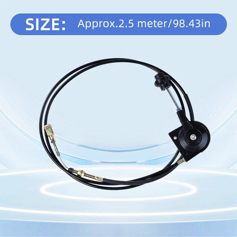Universal Manual Throttle Cable With Black Knob, Flexible Throttle Wire Replacement for Excavator and Mixer Truck, Durable 2.5m PU Tubing, Easy Install, No Fuss Fit, Smooth Quick Throttle Response