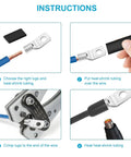 132 Piece Battery Terminal Connectors Kit For 4 6 8 10 AWG Wire assembly instructions with lugs and heat shrink tubing