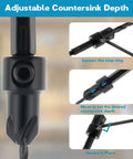 Close-up of adjustable depth stop ring on the Badass 15 Piece Countersink Drill Bit Set For Woodworking DIY Crews.