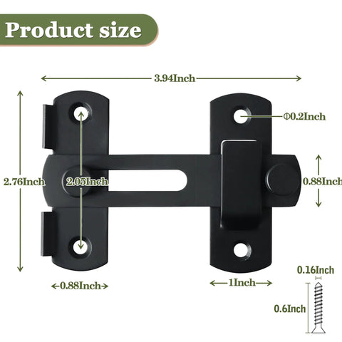 4 Inch Flip Gate Latch Set Built Tough Heavy Duty Stainless Steel Security Latch For Barn Doors Wood Fences Sliding Doors French Doors Matte Black Finish Durable Gate Hardware