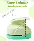Side view of 1 Inch Oval Lever Punch for Scrapbooking and Card Making, Easy Cut Paper Punch Tool for Crafting, green handle