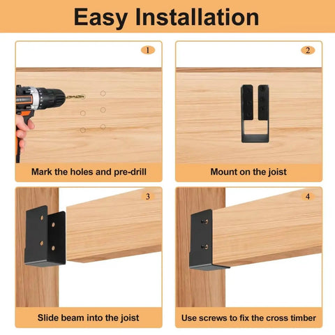 Beefed Up Heavy Duty Concealed Flange Joist Hanger Set 24 Pieces 2x4 Outdoor Brackets For Beams Rails And Fences Q235B Steel Powder Coated Rust Resistant And Easy Install