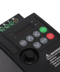 Rock Solid One Point Five KW Variable Frequency Drive For 380 Volt Three Phase Motor With Auto Voltage To Keep Speed Smooth As Butter On Pumps And Lathes Plus Heavy Duty Industrial Build For Tough Shop Grinds And Easy Setup Now. front control panel
