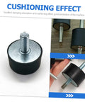 Heavy Duty Round Rubber Vibration Damping Mounts Four Pack, black rubber pad with steel bolt, ideal for shock isolation.