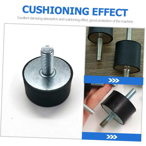 Heavy Duty Round Rubber Vibration Damping Mounts Four Pack, black rubber pad with steel bolt, ideal for shock isolation.