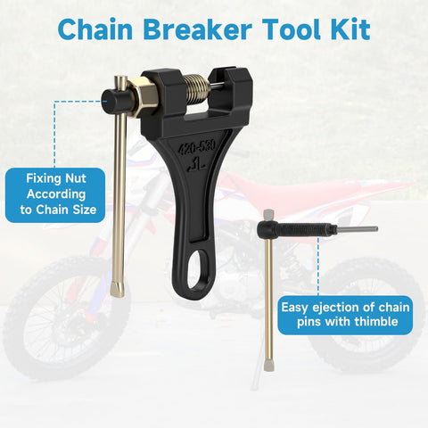 Chain breaker tool kit for 428H Chain 130 Links Ready To Roll Direct Replacement For 125cc To 200cc Dirt Bikes ATVs.