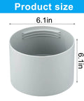 Portable AC Exhaust Hose Coupler 5.9 Inch Connector Extender With Clockwise And Counterclockwise Threads, side view, 6.1 inch size.