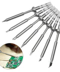 7 Piece Mini Stainless Steel Soldering Iron Tip Set For TS100 TS101 And Various Models Quick Heat Up Replacement Parts For Electricians