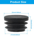 Image showing the dimensions of a round plastic plug end cap from a Twenty Pack Seven Eighths Inch Round Plastic Plug End Caps For Furniture Tubing Fit Inner Diameter 0.78 To 0.82 Inch Black Durable PE Suitable For DIY Projects Home Improvement And Industrial Use.