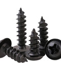 420 Piece Self Tapping Wood Screw Kit With 13 Sizes M2 M3 M4 Phillips Truss Wafer Pan Head Screws In Black Carbon Steel For Wood Plastic And Soft Metal Handy DIY Projects And Home Repairs