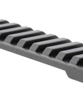 Close-up of Beefy Picatinny Base For Fierce Rival Long Action 20 MOA Rail CNC Machined Aluminum From 7000 Series Hard Coat Anodized For Rugged Accuracy Made In America.
