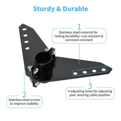 Steering Triangle For Newport NK-180S Kayak Motor Stainless Steel Construction with 4 adjustable holes and durable material