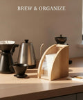 Slick Acrylic Coffee Filter Holder For Pour Over Station Straight Up Countertop Organizer flat paper dispenser with coffee gear.