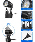 Indoor LED Spotlight 3W Accent Light for Plants and Artwork, Warm White 3000K Uplighting Lamp features and plug details
