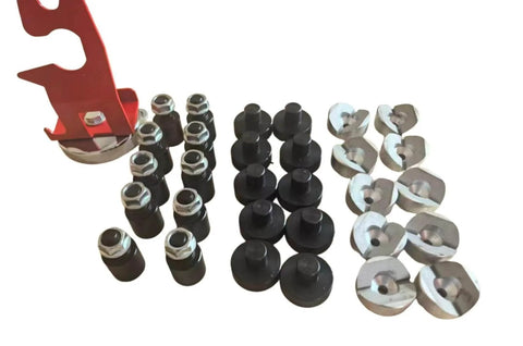 Fixturing Kit For Portable Five Eighth Inch Holes Welding Table With Magnetic Torch Holder, V Blocks Displayed