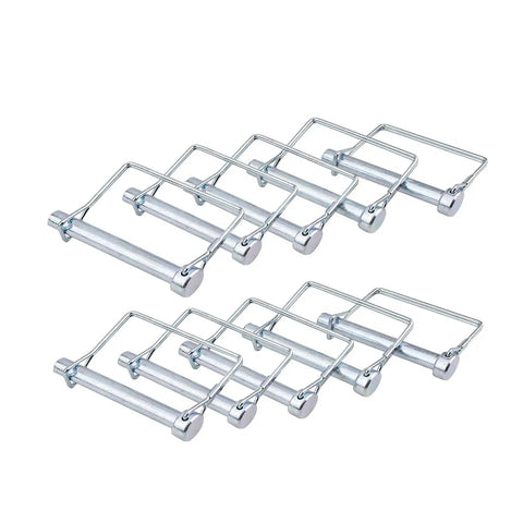 Heavy Duty Carbon Steel 5/16 By 2-3/4 Inch Trailer Hitch Pin 10 Pack Zinc Plated Rust Resistant Locking Pins For Utility Trailers RVs Boats Lawn Tractors Farm Equipment