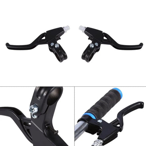 Lightweight Aluminum Bike Brake Levers Set For Road And Mountain Biking, Durable Alloy Brake Handles, 1 Pair, Black Color