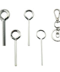 5 in 1 Ring Allen Wrench Set With 5/64 1/8 5/32 And 7/32 Inch Sizes, Solid Nickel Plated Steel, Includes Keychain For Push Bar Panic Exit Devices