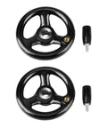 Heavy Duty 3 Spoke Round Handwheel Made From Durable Engineered Plastic For Machine Tools And Industrial Control Panels With Superior Grip And Anti Aging Performance You Need For Any Workshop Job, black with detachable handle