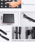 UMJIGF Shower System with Hot and Cold Water Black Shower Faucet Set multifunction hand shower and shower head details.