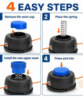 Sick Of Trimmer Heads Breaking Again? Get This Awesome T25 Tap Feed Repair Kit With Heavy Duty Head Plus Blue Bump Knob And Spring To Fix Your Husqvarna 324RX Bike Handle Brushcutter Fast And Save Big Cash Today! 4-step repair kit guide