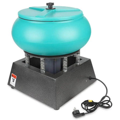 17 Inch Vibratory Tumbler Polishing And Grinding Machine For Jewelry Copper Aluminum Agate Wood Stone 220V 250W 12L Capacity Heavy Duty Bench Top Finishing Tool For Smooth Shine And Precise Shaping