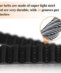 41A5250 Garage Door Opener Belt For 7 Ft High Doors 237 inch drive belt showing steel construction and grooves