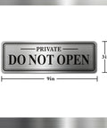 Heavy Duty Do Not Open Sign For Doors Stainless Steel Metal Self Adhesive 9 By 3 Inch Waterproof UV Resistant Heat Resistant Durable Easy Peel And Stick For Office Home Garage, 9x3in