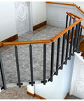 Rock Solid Side Mount Banister Columns Black Metal Deck Railing Posts With Pivoting Adjustable Brackets And Included Hardware for indoor staircase.