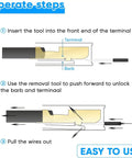 Instructions for using Depinning Wire Connector Tool Kit 82 Pcs Pin Extractor Set For Automotive, Car, And Home Wiring.