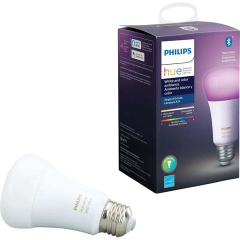 White And Color Ambiance A19 60W Equivalent Dimmable LED Smart Bulb With 16 Million Colors Dope Lighting Vibes Voice Control packaging