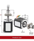 Ultra Precision Linear Stepper Motor Pro Grade With Ball Screw For 3D Printer Accessories Nema 11 Travel 300mm 28HB28 SFU0802 High Accuracy Positioning With Low Friction For Smooth Motion In CNC And Milling, product size diagram