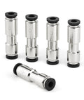1/4-inch nickel-plated copper quick-plug one-way air check valves set (5 pcs) with black seals