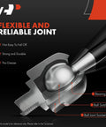 Front Inner and Outer Tie Rod End Kit for Ford Focus 2012 2018 Escape 2013 2019 and C Max 2013 2018 Replaces Worn Tie Rod Ends to Fix Uneven Tire Wear Beef Up Steering Feel and Restore Tight Responsive Handling, steel ball joint close-up