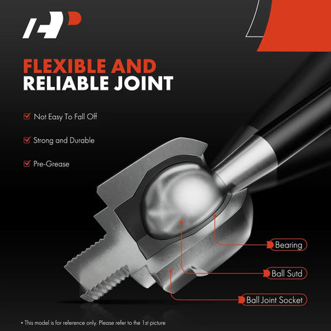 Front Inner and Outer Tie Rod End Kit for Ford Focus 2012 2018 Escape 2013 2019 and C Max 2013 2018 Replaces Worn Tie Rod Ends to Fix Uneven Tire Wear Beef Up Steering Feel and Restore Tight Responsive Handling, steel ball joint close-up