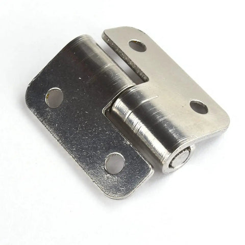 Top Shelf Slick 1.5 Inch Detachable Hinges Pack Of 6 304 Stainless Steel left hand hinge showing shiny surface and screw holes.
