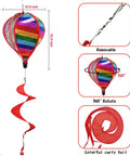 Three Pack Colorful Hot Air Balloon Wind Spinners For Outdoor Garden Yard Decor Large Hanging Wind Socks With Rainbow Vibes