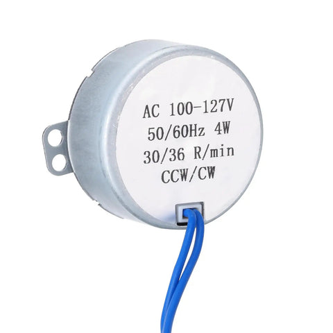 Go-To Small Synchronous Motor 100-127V AC 30-36 RPM Gear Motor 4W metal case with wires for appliances