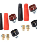 Heavy Duty Welding Cable Panel Connector Kit 12 Piece Set with socket plugs and adapters for quick secure welds and stable power supply.