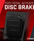Foot pedal activated disc brake detail on Ground Force Elite Electric Go Kart For Teens And Adults, Sick 14 MPH Top Speed, 40 Minute Run Time