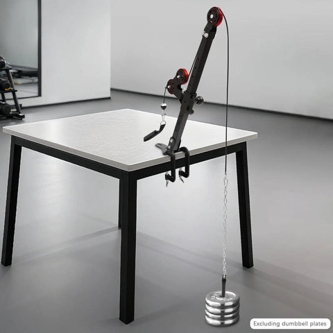 Table Mount Arm Wrestling Wrist Trainer With Adjustable Pulley System for Arm Strength and Grip Training on table