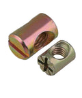 Barrel Nuts Set For Furniture Building, Slotted Barrel Cross Dowel Nuts M5 M6 M8, Zinc Plated, Heavy Duty And Rock Solid, 10 Piece Pack