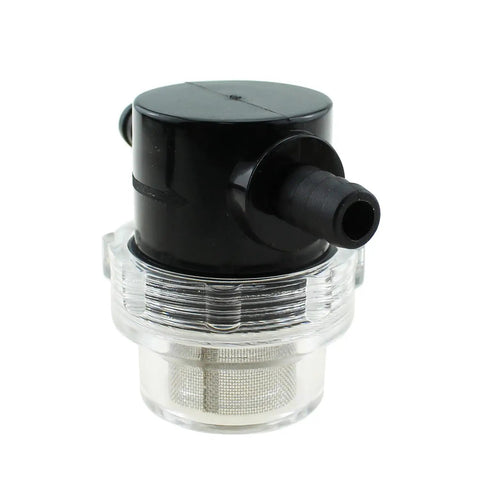 Go-To Inline Water Pump Filter 3/8 Inch Hose Barb For Sprayers And High Pressure Cleaners, stainless steel screen, nylon shell