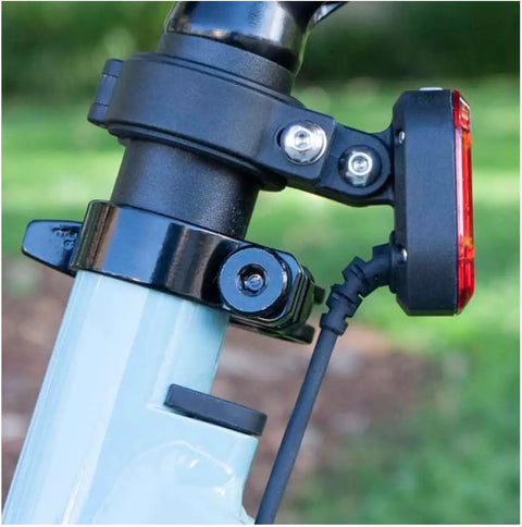 Hardwired 150 Lumen E Bike Taillight With 6 Modes for Class 1 2 3 E Bikes mounted on seatpost, IP64 waterproof