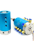 Electric Slip Ring With G1/8 Port Multi Passage Pneumatic Rotary Joint For Rotating Machinery 2 4 6 8 Passages 6mm Port Size Built Tough Rotary Union For Industrial Apps, blue metal unit