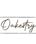 Logo with the text 'Oakestry' in cursive writing inside a rectangular border