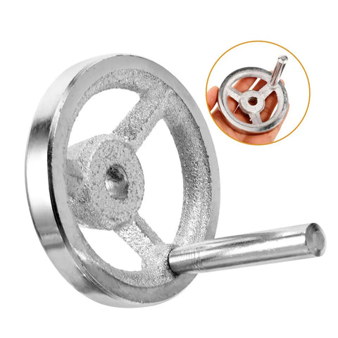 Two Piece Beefy Carbon Steel Lathe Hand Wheel Replacement With Chrome Plated Handle Durable Metal Handwheel For Secure Installation And Precise Milling Machine Adjustments