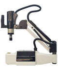 Beilockery 220V Vertical Electric Tapping Machine M3 M16 With Touch Screen 600W Motor side view showing drill head and arm.